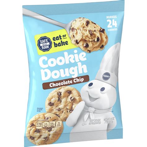 Pillsbury Ready to Bake Refrigerated Chocolate Chip Cookie Dough, 24 ...