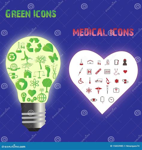 Green and Medical Icons stock vector. Illustration of health - 15833985