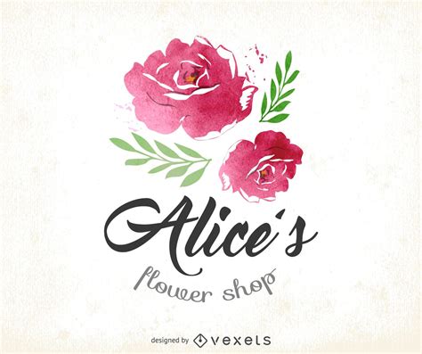 Watercolor Flower Shop Logo Vector Download