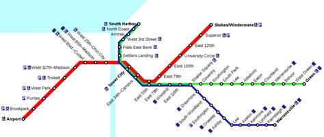 Rapid Transit : Mapa del metro de Cleveland, Estados Unidos | Plan de ...