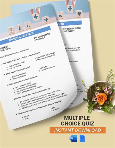 Multiple Choice Quiz Template - Download in Word, Google Docs ...