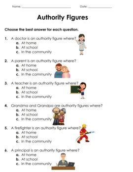 Authority Figures Mini Assessment by SpecialEdSuperstar | TpT