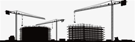 Construction Site Silhouette Vector PNG, Construction Site Silhouette ...