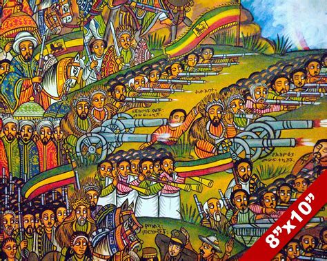 BATTLE OF ADWA ADOWA PAINTING ETHIOPIA VS ITALY WAR ART REAL CANVAS ...