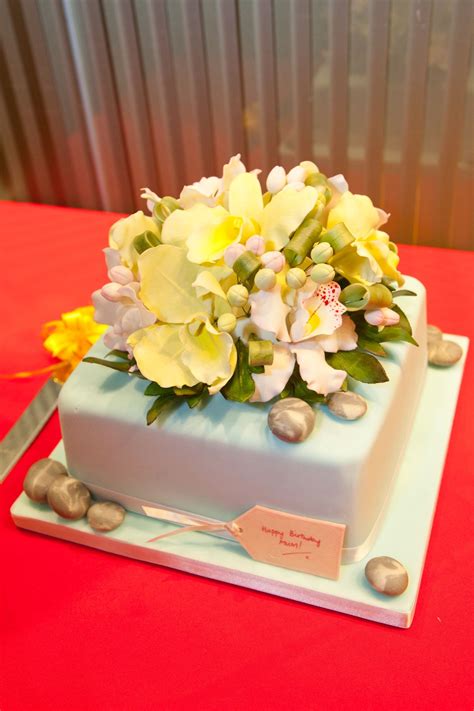 Sugar orchids birthday cake | Beautiful cakes, Cake, Birthday cake