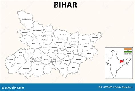 Bihar Map. Bihar District Map, India. Bihar, India, Vector Map Isolated ...