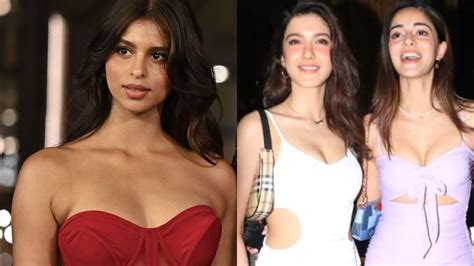 Suhana Khan looks gorgeous in red-strapless gown; BFFs Ananya Panday ...