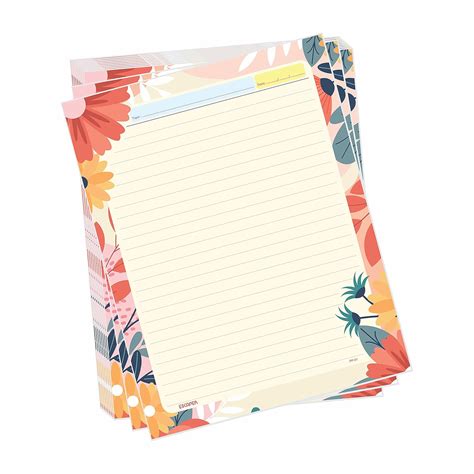 ESCAPER Flower Theme Project Papers - Combo Pack of 80 A4 Sheets (Ruled ...