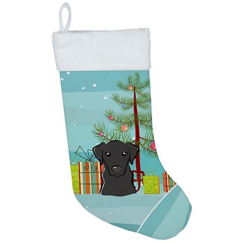 Black Lab Christmas Stocking – Tree | DogShoppe.net