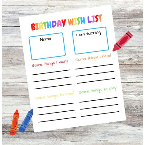 Birthday Wish List kids birthday list birthday wants gifts - Etsy España