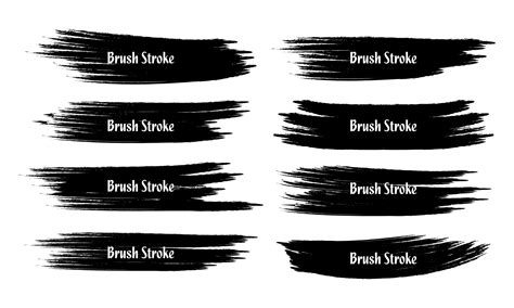 Eight abstract grunge black brushstroke set 1311138 Vector Art at Vecteezy