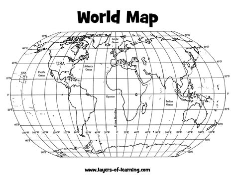 Free Printable World Map Grid - Layers of Learning