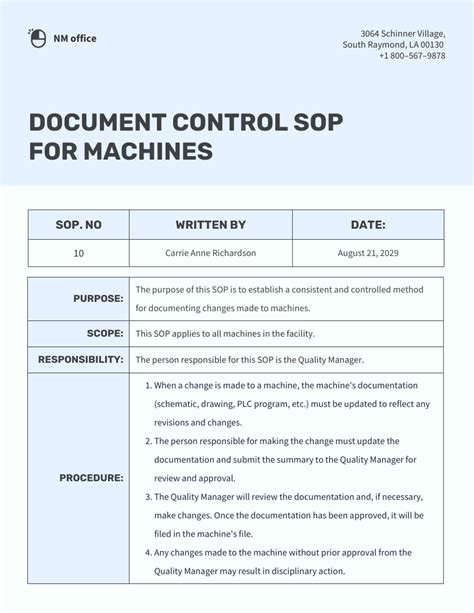 Standard Operating Procedure Document