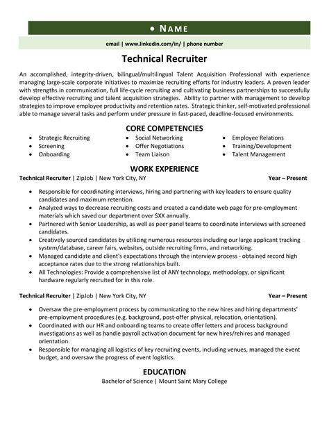 IT Recruiter Resume Example & 3 Expert Tips | ZipJob