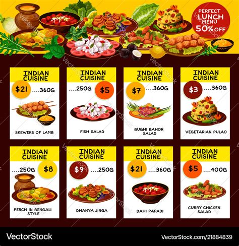 Indian Food Menu Card