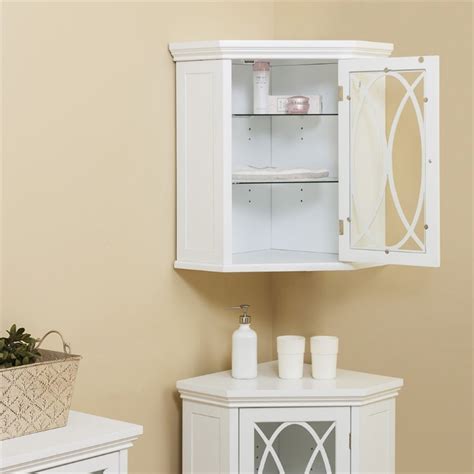 Elegant Home Fashions Florence Corner Medicine Cabinet in White - ELG-638