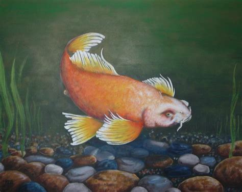 Koi Carp Painting by Robert Bleackley - Fine Art America