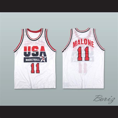 Karl Malone 11 USA Team Home Basketball Jersey — BORIZ