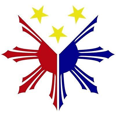 3-COLOR PHILIPPINES FLAG SUN STAR PINOY PINAY CUSTOM VINYL DECAL ...