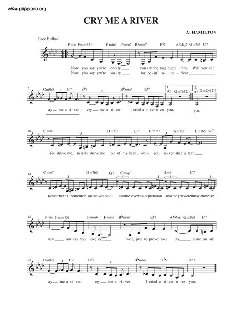 Michael Buble-Cry Me A River Sheet Music pdf, - Free Score Download ★