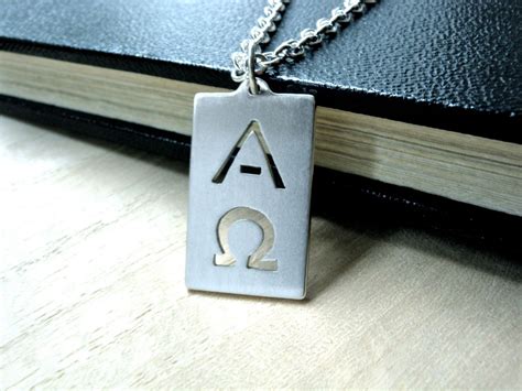 Alpha Omega necklace handmade sterling silver jewelry - Unisex to Mens ...