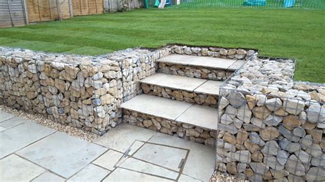 Diy Gabion Wall Baskets : Stair Type Homemade Gabion Baskets Diy Gabion ...