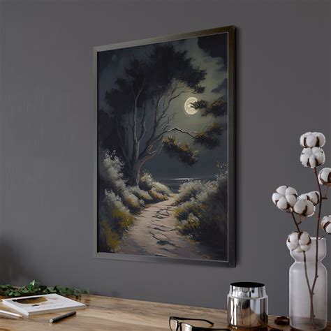 Printable Dark Academia Decor, Vintage Dark Oil Painting, Moody Forest ...