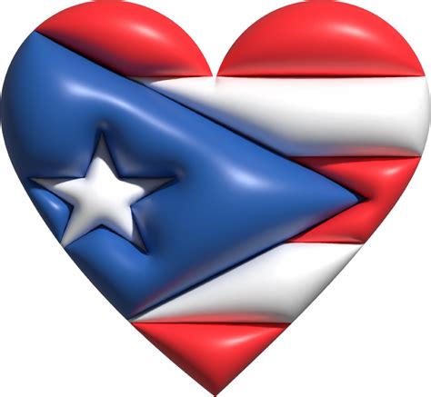 Puerto Rico flag heart 3D. 22121255 PNG