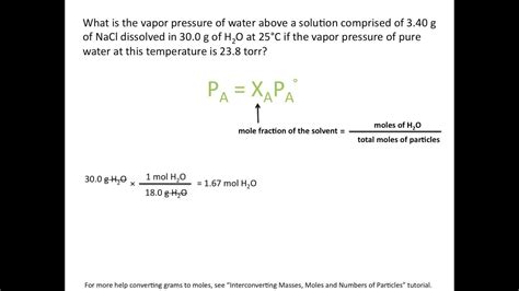 Raoults Law and Vapor Pressure- Chemistry Tutorial - YouTube