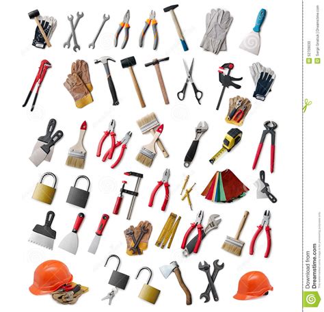 Large Selection of Hand Tools Stock Photo - Image of paintbrush ...