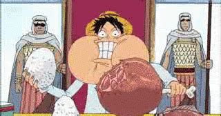 One Piece: Luffy Eating.gif