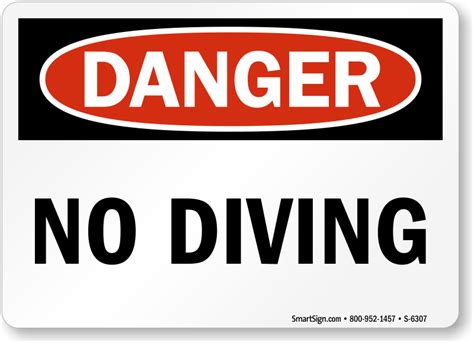 No Diving Signs | Shallow Water No Diving Signs