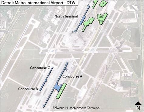 Detroit Metropolitian Airport DTW McNamara Terminal Map