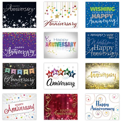 Anniversary Cards Assortment with Personalized Workplace Messages