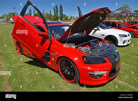 holden ss ute wth gullwing doors, in red, heavily customized at 'glen ...