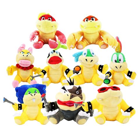 9pcs/lot 15 18cm Super Mario Koopalings Plush Toys Wendy LARRY IGGY ...