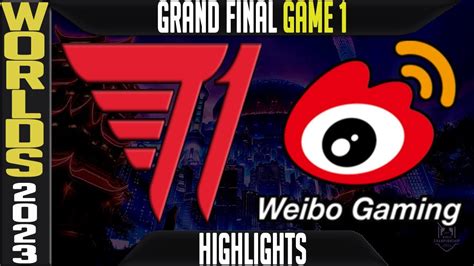 T1 vs WBG Highlights Game 1 | S13 Worlds 2023 GRAND FINAL | T1 vs Weibo ...