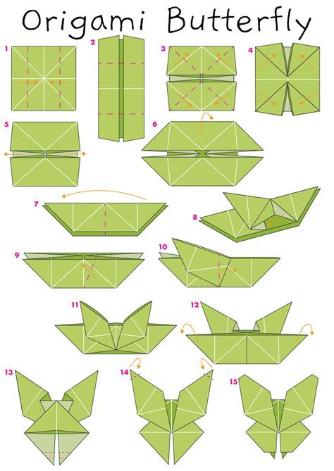 Origami ideas: Origami Instructions Of A Butterfly