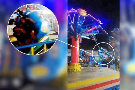 Carnival ride accident injures two people in this terrifying video