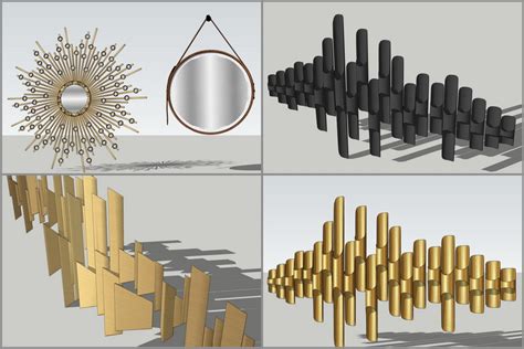 5526. Free Sketchup Combo Walldecor and Screen Model Download