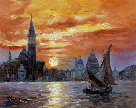 Sunset In Venice Painting at PaintingValley.com | Explore collection of ...