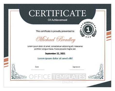 5+ Best Certificate of Achievement Templates in MS Word