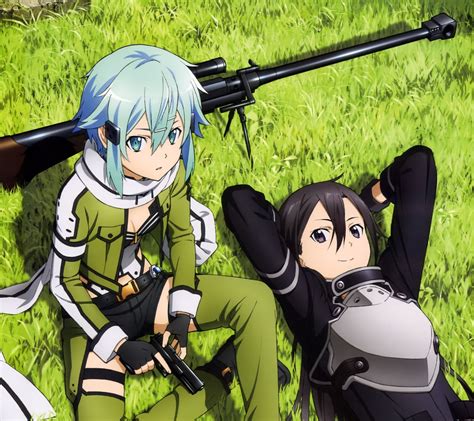 Sword Art Online 2 Kirito Sinon 2160x1920