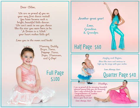 Recital Program Ads — Downstage Center Dance Studio