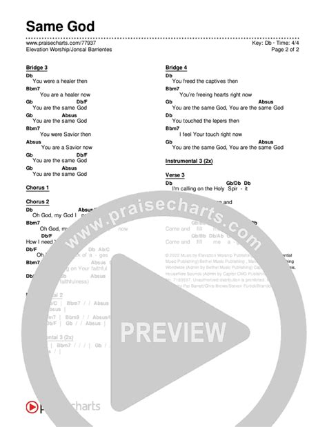 Same God Chords PDF (Elevation Worship / Jonsal Barrientes) - PraiseCharts