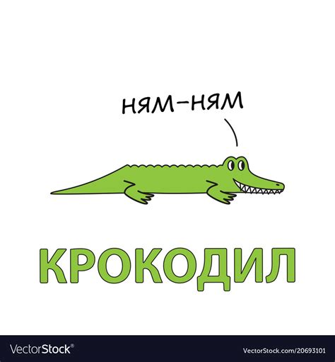 Cartoon alligator flashcard for children Vector Image