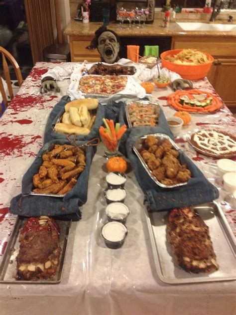 halloween buffet table body - Google Search | Halloween food for party ...