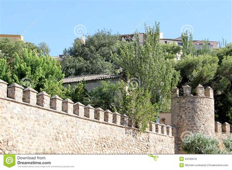 The Ancient Walls of the City of Toledo, Spain Stock Photo - Image of ...