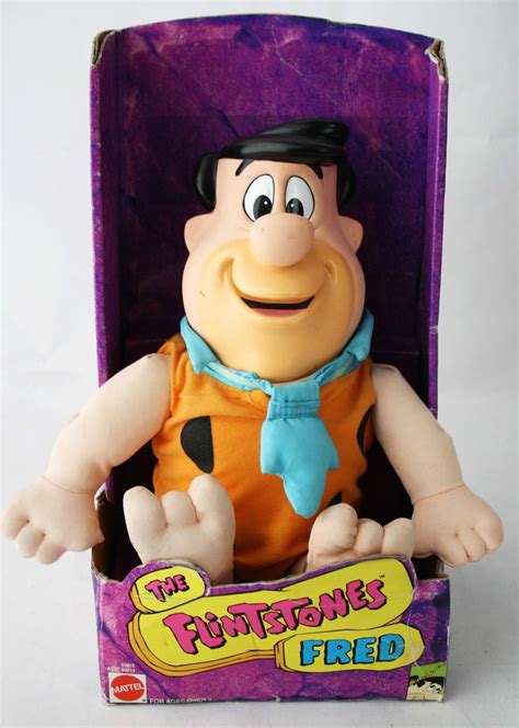 RARE VINTAGE 1993 FLINTSTONES FRED PLUSH SOFT DOLL VINYL HEAD MATTEL ...