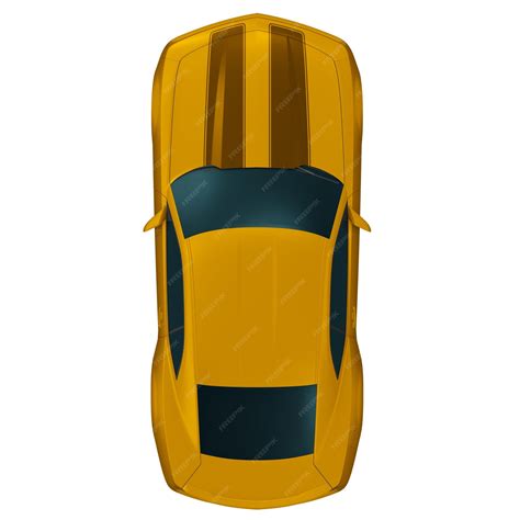 Premium PSD | 2D yellow car top view